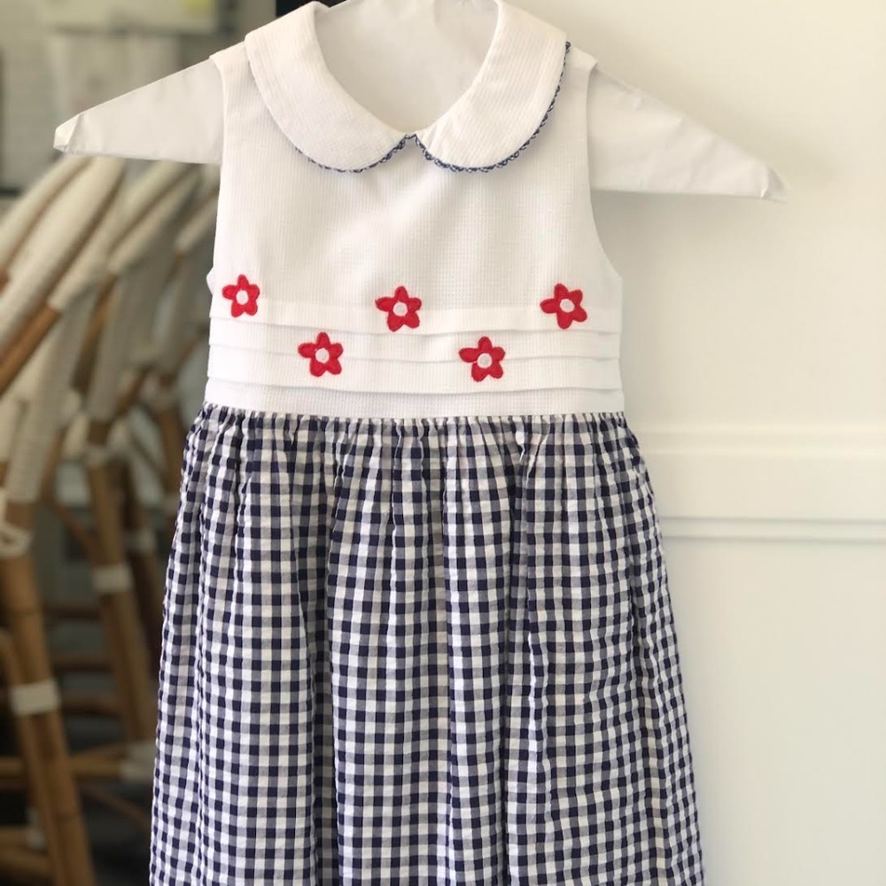 COPY - Florence Eiseman Navy and White Gingham Dress